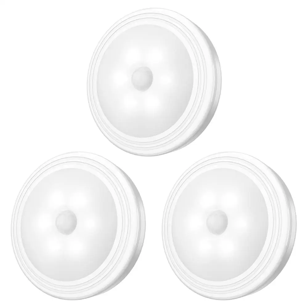 

AMIR 3PCS Motion Sensor Night Light LED Night Light Magnet Wall Mounted Emergency Closet Stairs Hallway Bathroom Cabinet Lights