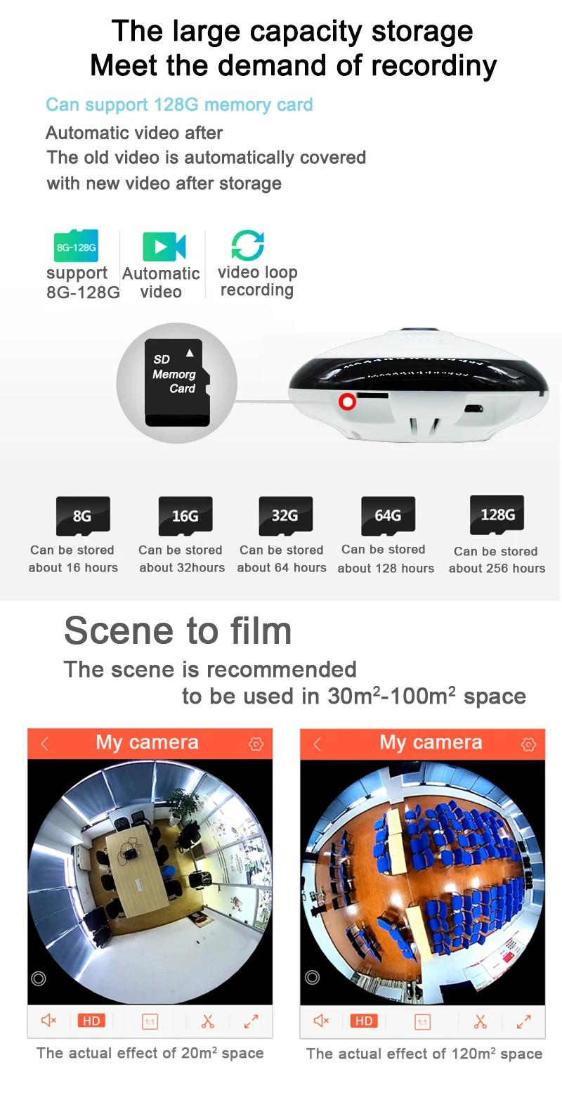 OUERTECH Full view wifi 360 градусов двухсторонняя аудио панорамная 1.3MP рыбий глаз Беспроводная Смарт ip-камера поддержка 64g приложение ICSEE