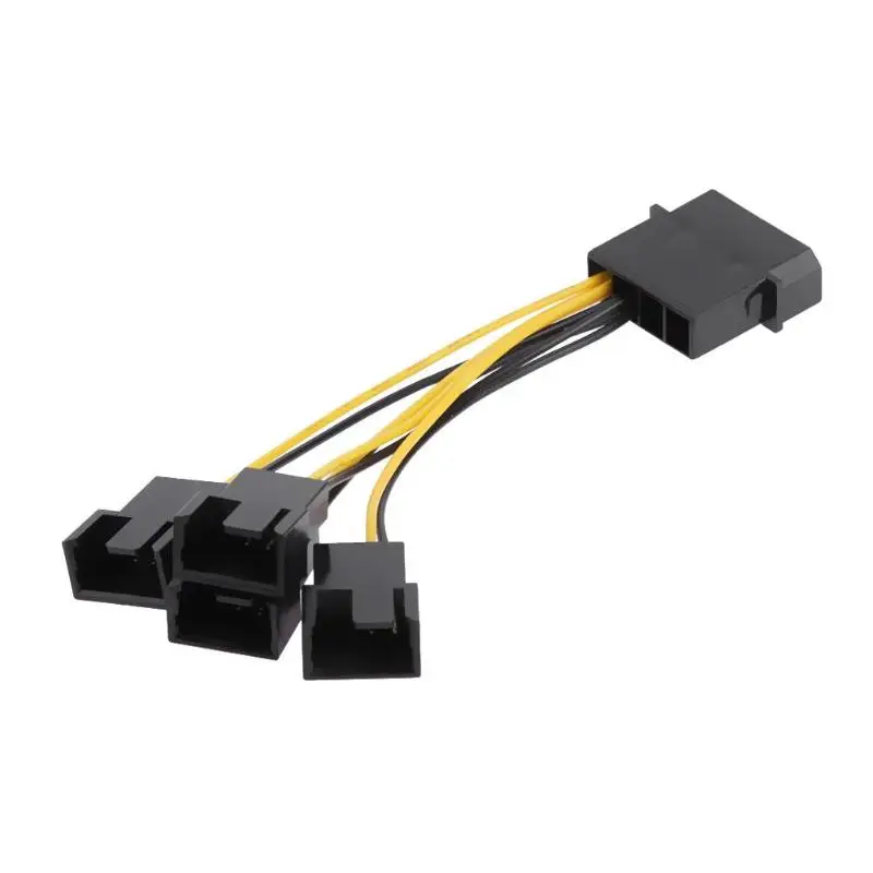 

ALLOYSEED D-Port Computer CPU PC Case Fan 3Pin Fan Cable 1 to 4 Ways Power Splitter cable cord AA01