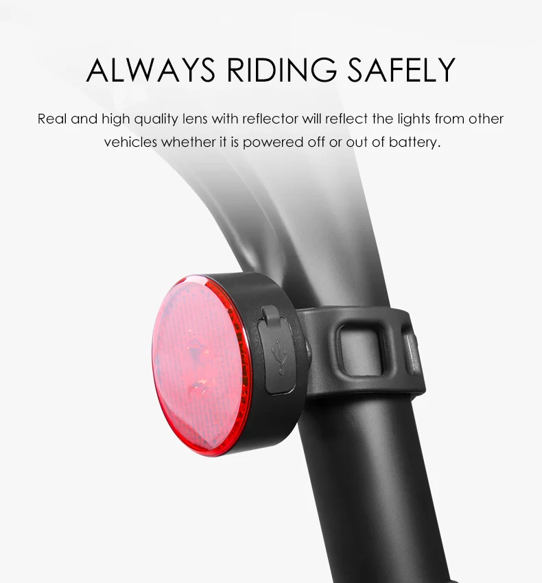 Discount Gaciron 10 LM Smart Bike Taillight Pro Bicycle Warning Light Waterproof Rechargeable Safety Rear Lamp Silicone tape LED Lights 2