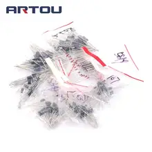 1N4148 1N4007 1N5819 1N5399 1N5408 1N5822 FR107 FR207, корпус с двухрядным расположением выводов 8 значений = 200 шт., пакет с электронными компонентами, набор разнокалиберных диодов
