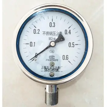 

Shanghai is the treasure of YBF100 0-0.6 stainless steel high temperature pressure gauge pressure gauge chlorine corrosion resis