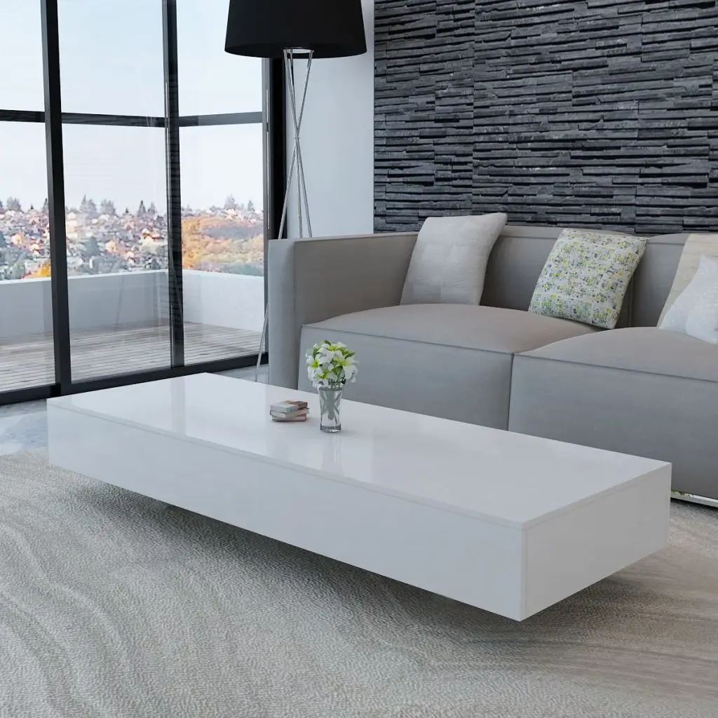 Us 96 91 37 Off Ikayaa Coffee Table Modern Rectangular High Gloss White Furniture Dining For Living Room In Tables From On