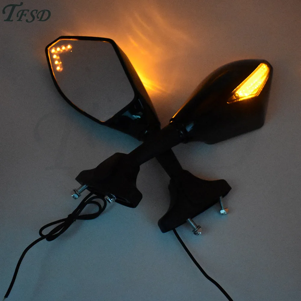 

Motorcycle LED turn signal indicator rear view mirror motorbike side view mirror Retroviseur Clignotants Moto For Triumph Trophy