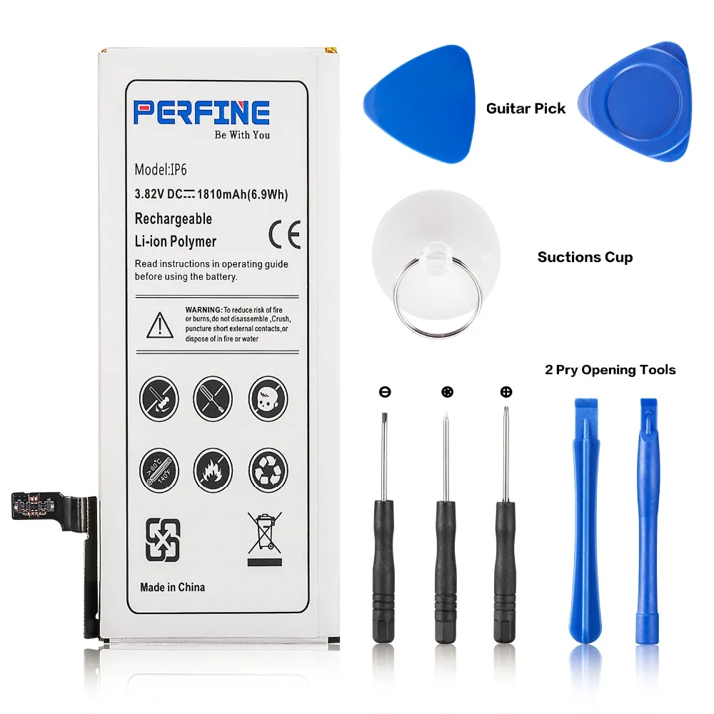 

Perfine New Zero Cycle Replacement Battery For I6 4.7 inch IP6G Phone Battery with Tools 1810mAh