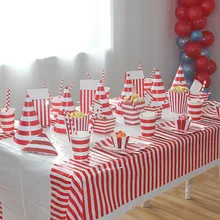 Одноразовые вечерние латексные воздушные шары на день рождения с красными и белыми тематическими бумажными шляпными салфетками, скатерть для детей, подарки на день рождения