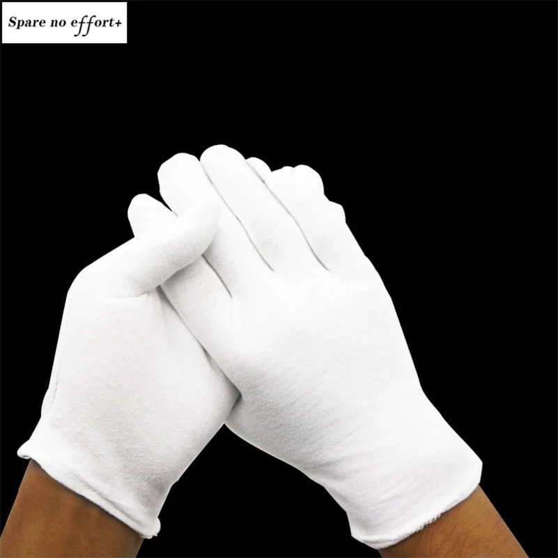 

20 pairs/lot White 100% Cotton Ceremonial gloves for Serving/Waiters/drivers/Jewelry Gloves Thin Cotton Gloves Free Shipping