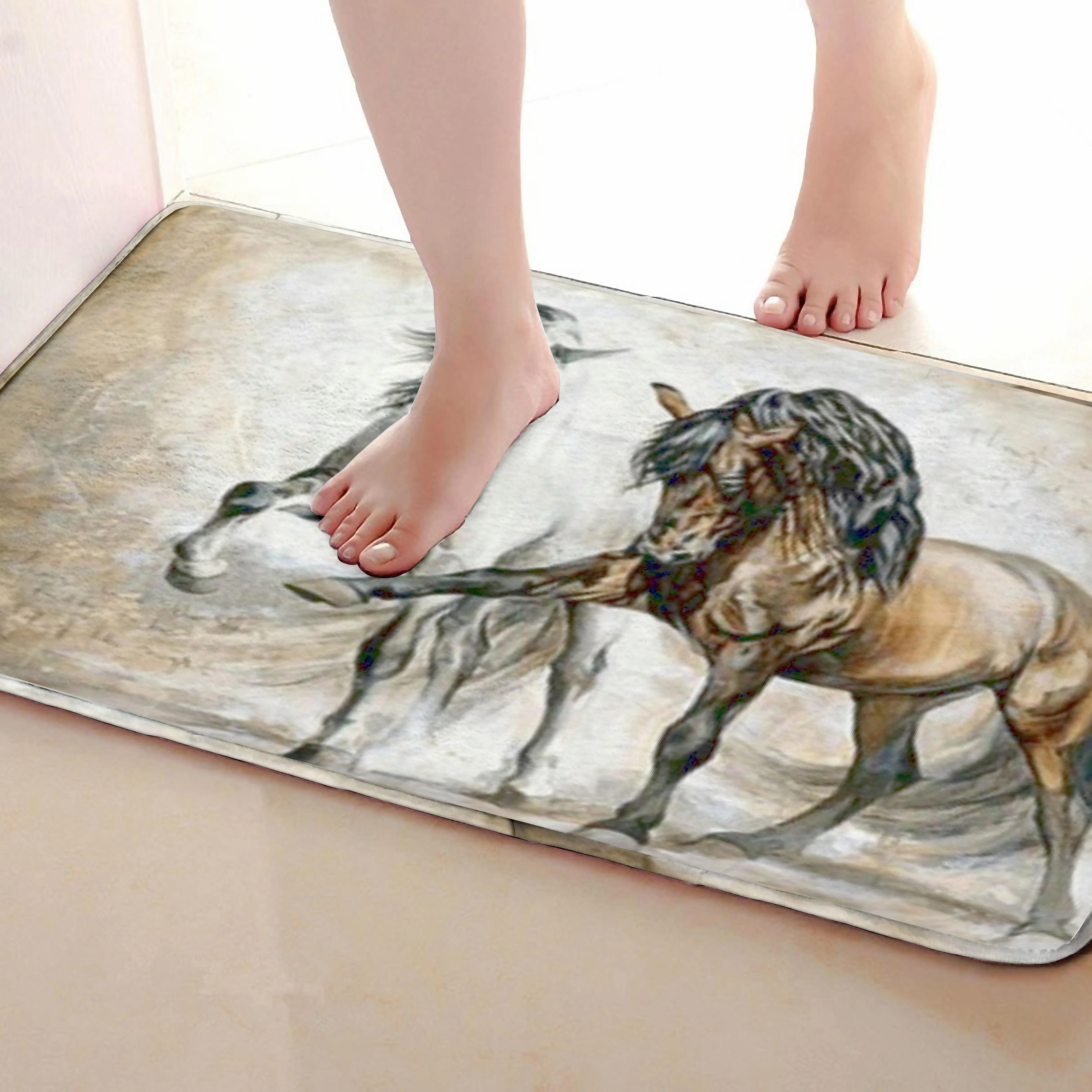 Лошадей Стиль открытый Коврики S, забавные Нескользящие Для ванной Коврики, двери Коврики S, дверь входная Коврики s