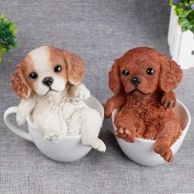 

Desktop Creative Teacup Doggie Dog Decoration Restaurant Bar Cafe Small Decoration Pet Shop Decoration Gift