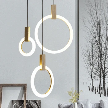 

Modern Pendant Light For Lobby Dining Room single ring Arts Decoration lighting Antique Gold suspension Pendant Lamp E14 lights