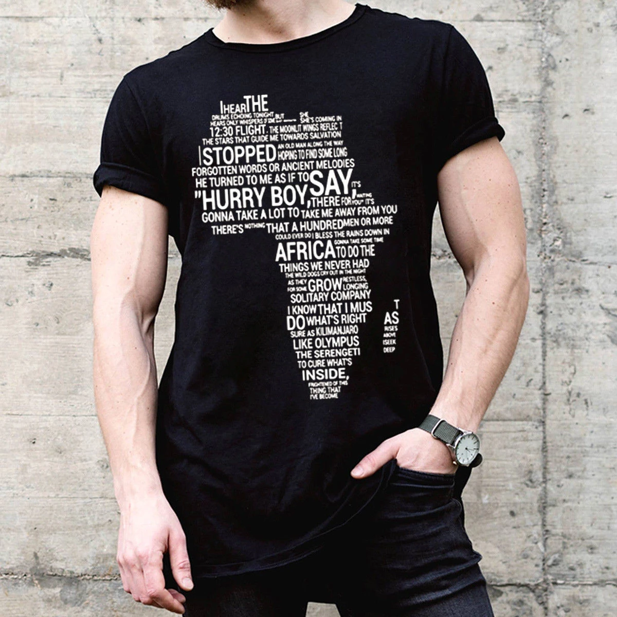 Toto Africa Lyrics I Bless The Rains Down T Shirt Black Cotton Men T Shirt Cool Casual pride shirt men Unisex Fashion tshirt|T-Shirts| - AliExpress