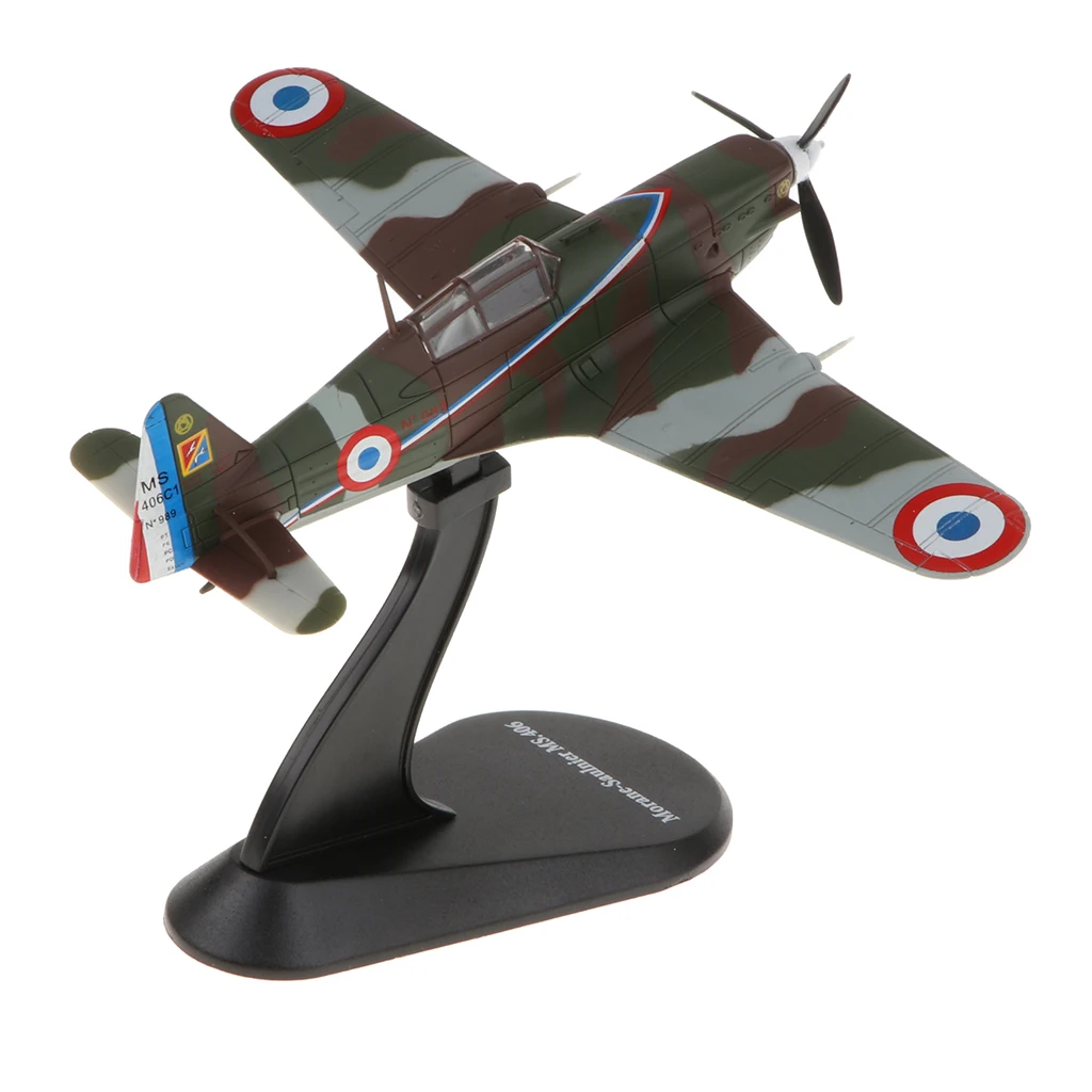 Военный самолёт модель Morane Saulnier MS.406 1/72 сплав литой под давлением военный
