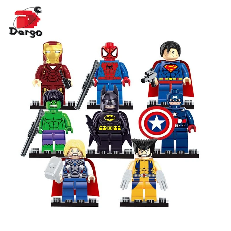

8pcs Super Heroes Figures Toys Building Blocks Bricks Toys Compatible legoingly Ninjagoed Ninja Batman Marvel For kids Gifts