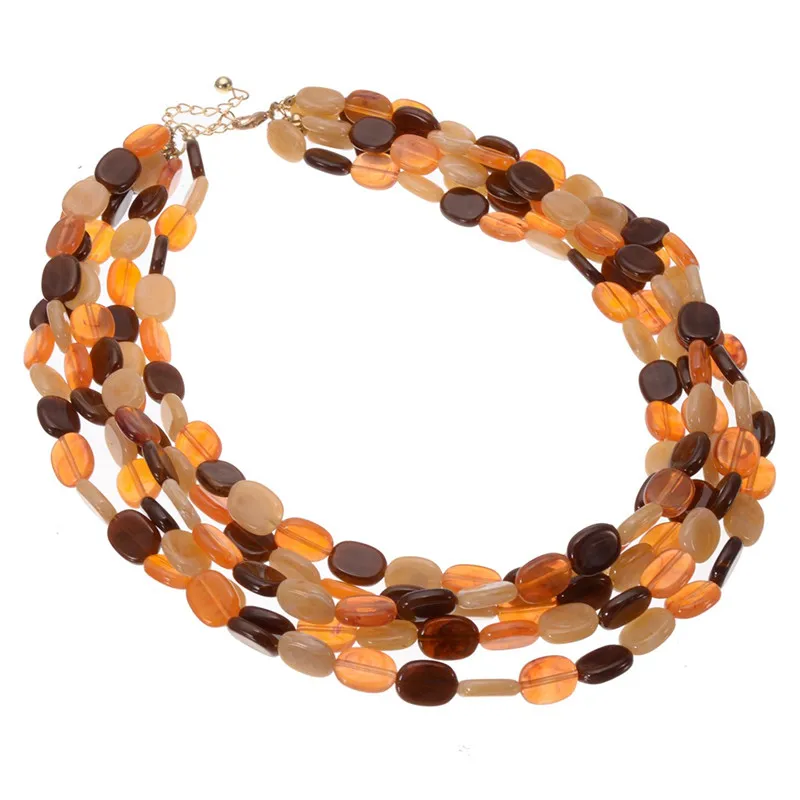 JEROLLIN, 5 цветов, этнический Тибетский Искусственный коралловый камень, 5-слойное бисерное ожерелье, ювелирные изделия ручной работы, богемное Женское Ожерелье