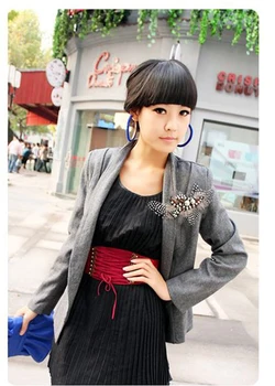 

Fashion Women Elastic Wide Tight Corset Tie High Waist Slimming Body Sculpting Belt Dress Cross Stripe Tie Elastic Waist Band