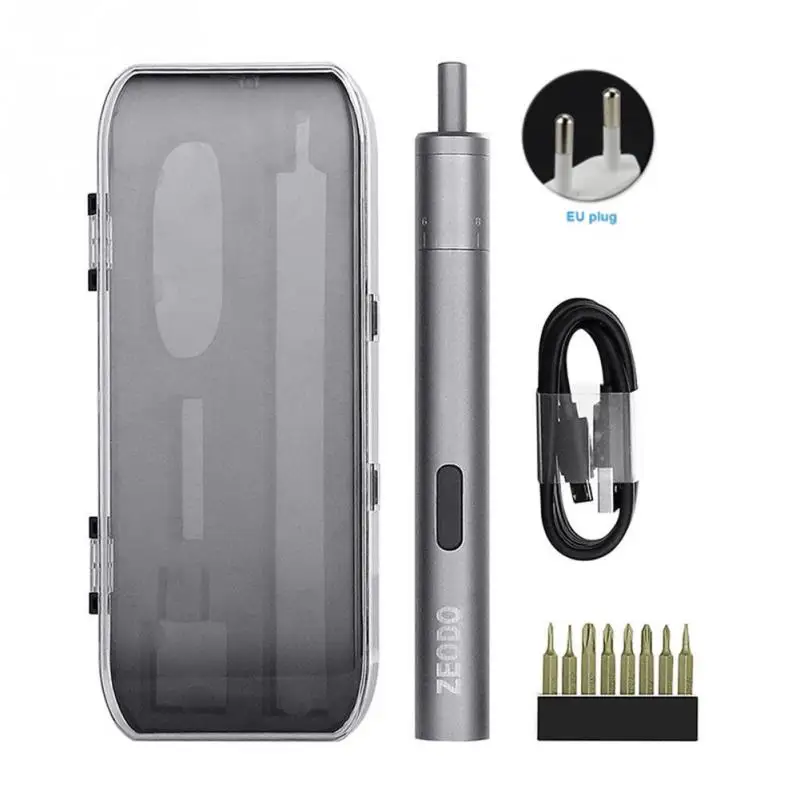 

USB Charging Lightweight Mini aluminum alloy two-way Swirling Electric Portable Anti-beating Screw Driver Tool for repairing