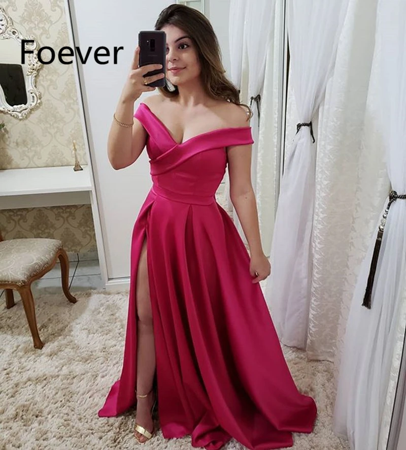 a line off shoulder prom dress