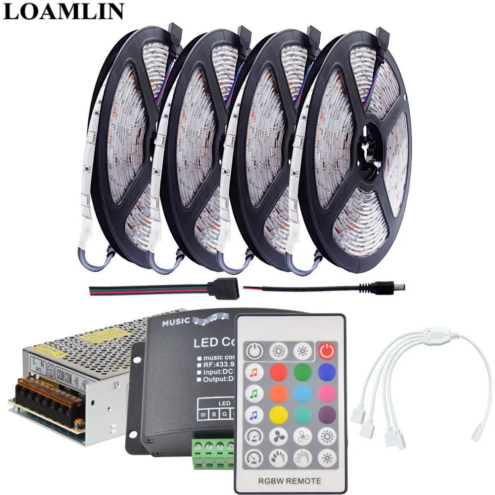 Светодиодная лента RGB 5050SMD 30 светодиодов/м светильник с 24 клавишами
