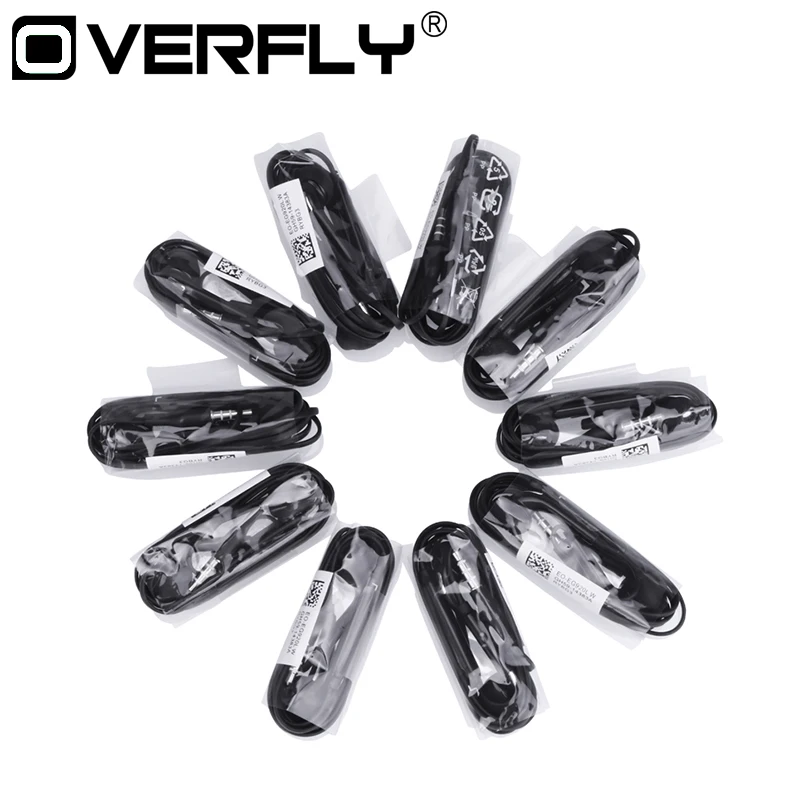 

Overfly 10 pieces/lot Earphone In-ear Headset with Microphone For s8 Stereo Earphones for MP3 MP4 mobile phone for s6 Earphone
