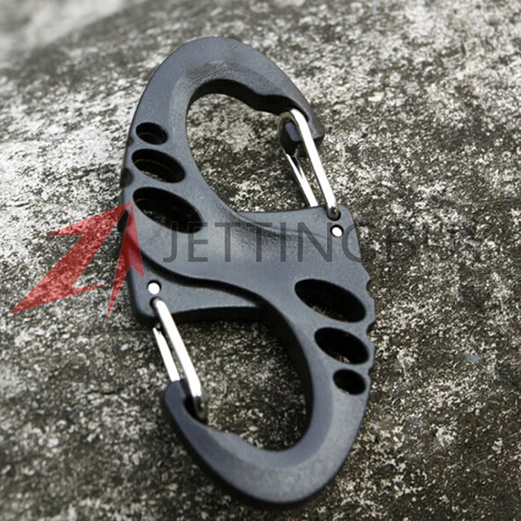 

8 S Carabiner Spring Clips Hook Outdoor Survival Keychain EDC Tool Release 60kg Bearing Backpack Hanging Buckle Quick