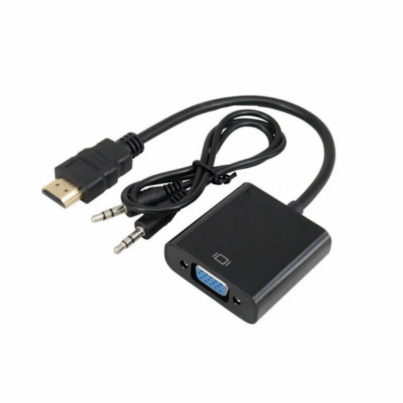 

1080P HDMI to VGA Adapter Audio Cables Converter Male to Female HD For PC Laptop TV Box Projector Cable