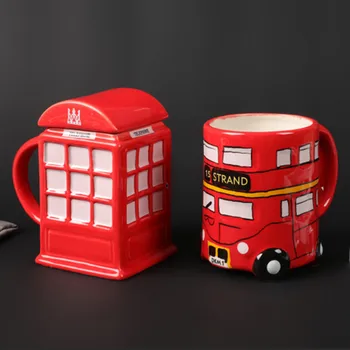 

Police Box ceramic coffee mugs handpainted tea cups and mugs large capacity creative drinkware