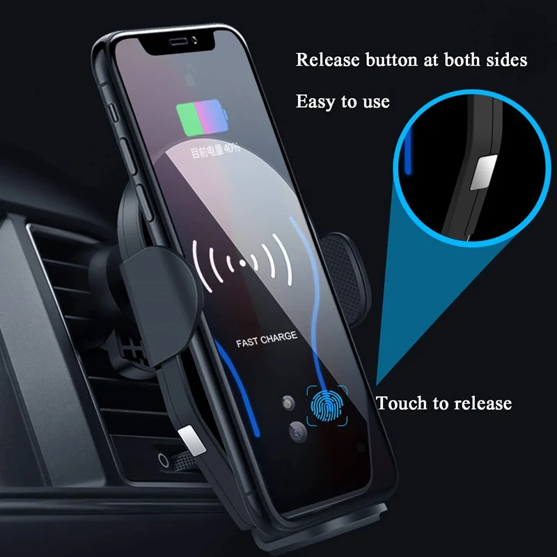 Tongdaytech 10 Вт Qi Беспроводное Автомобильное зарядное устройство для Iphone 8 X XS 11 Pro MAX