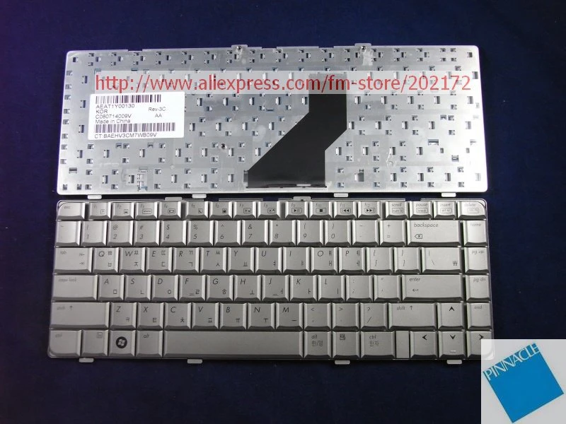 Brand New Silver Laptop Notebook Keyboard 441427 AD1 AEAT1Y00130 For HP DV6000 Series (Korea