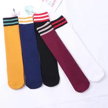New pile of socks in the tube socks cotton two bar autumn and winter double needle