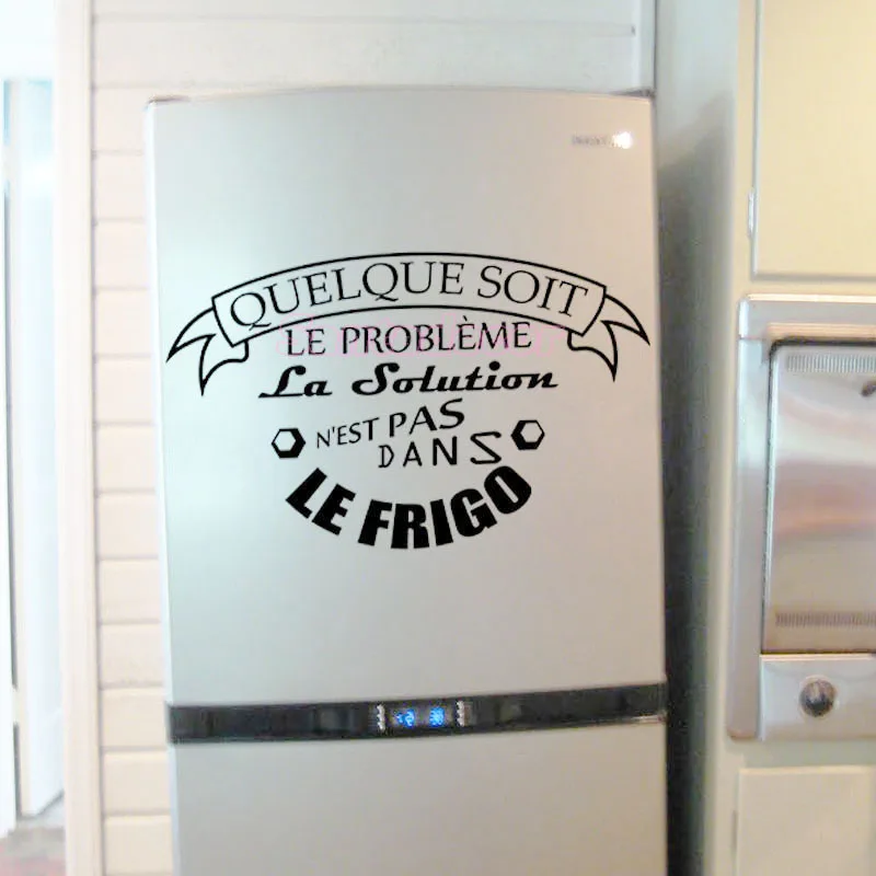 Citazione Francese Frigo La Soluzione Ndest Pas Dans Le Frigo Adesivo Murale In Vinile Adesivi Murali Frigorifero Carta Da Parati Cucina Decorazioni M