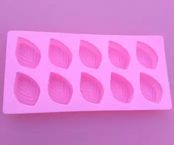 

10 cavity leaves shape silicone mold fondant cake decoration mold ice mold resin clay craft mold DIY tool