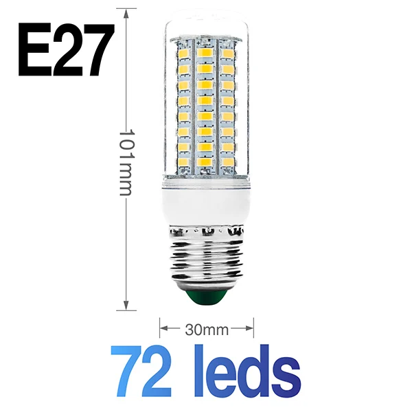 Светодиодный лампы E27 E14 30 36 56 72 89 светодиодный s светодиодный кукурузный светильник 220V SMD5730 лампада энергосберегающий Светодиодный точечный светильник для Гостиная люстра - Испускаемый цвет: E27 72leds