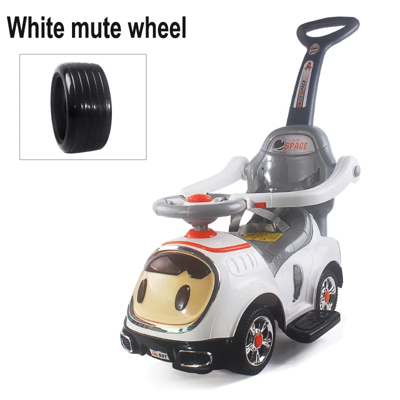 Ребенок Torsion Свинг автомобиля с Push-бар четыре колеса скользящая игрушка коляска в виде машины 3 в 1 Yoya коляски, игрушки для мальчиков - Цвет: Wh M