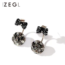 Серьги-гвоздики ZEGL, длинные серьги с кисточками, женские серьги, серьги с кристаллами, серьги-клипсы