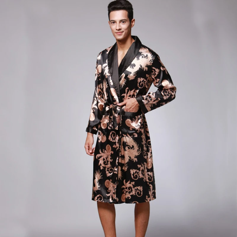 Buy SSH0127 Spring Autumn Men's Bathrobes Dragon