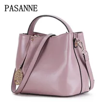 Новые женские сумки PASANNE винтажная сумка из коровьей кожи женская сумка из натуральной кожи женская сумка плечевая сумка-мешок