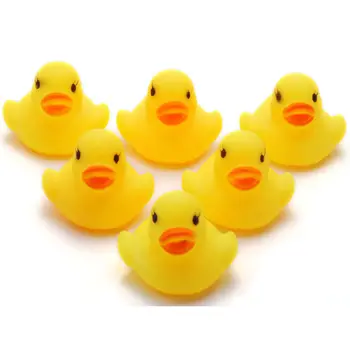 

1/5/10/20Pcs Yellow Baby Children Bath Toys Cute Squeaky Duck Ducky Rubber Race Duck Bath Toy for Baby