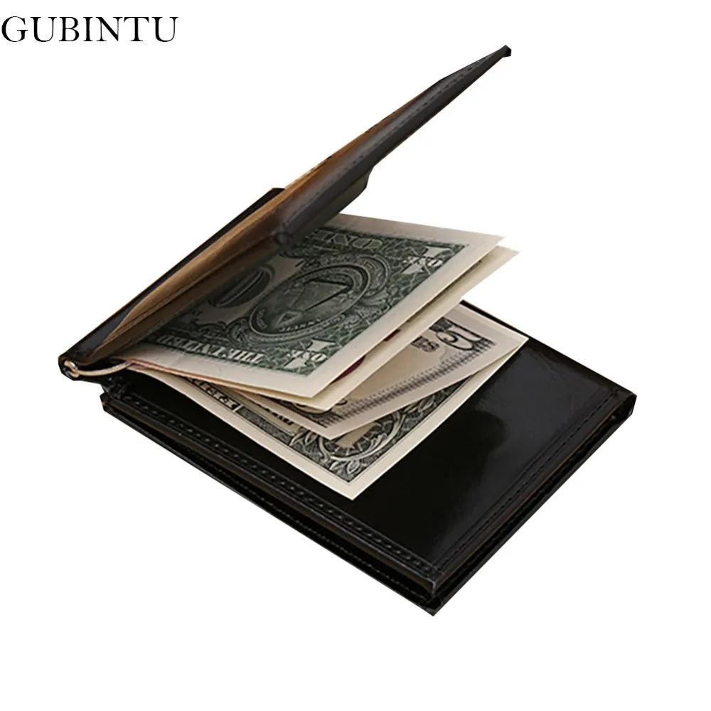 

GUBINTU Magnetic Men Money Clip Luxury Brand Male Wallet Black Steel Clips For Men Billfold Clamp carteras hombre --BID078 PM49