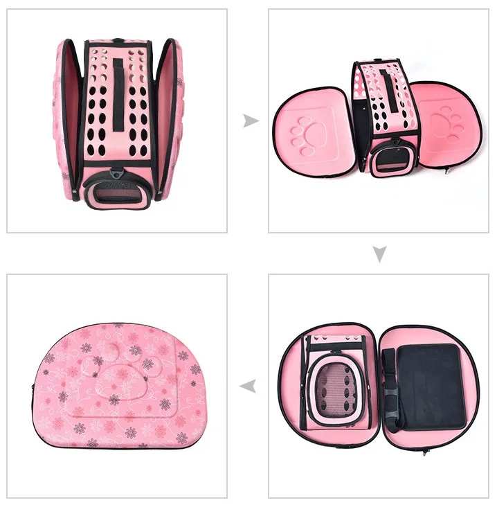 Новая мода Pet Carrier для кошки Складная Клетка складная корзина сумка пластиковые сумки для переноски товары для домашних животных
