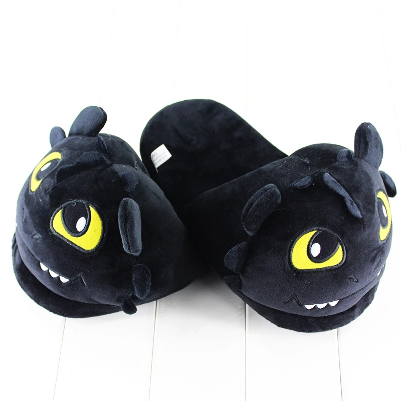 How To Train Your Dragon Toothless Plush Slippers Night Light Fury Stuffed Slipper Winter Indoor Warm Shoes Night Fury Night Fury Toothlessdragon Plush Aliexpress
