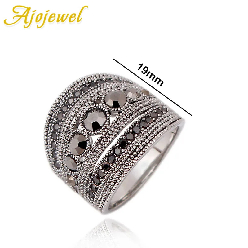 Ajojewel хит продаж модные ювелирные изделия Черный CZ геометрические Ретро стиль