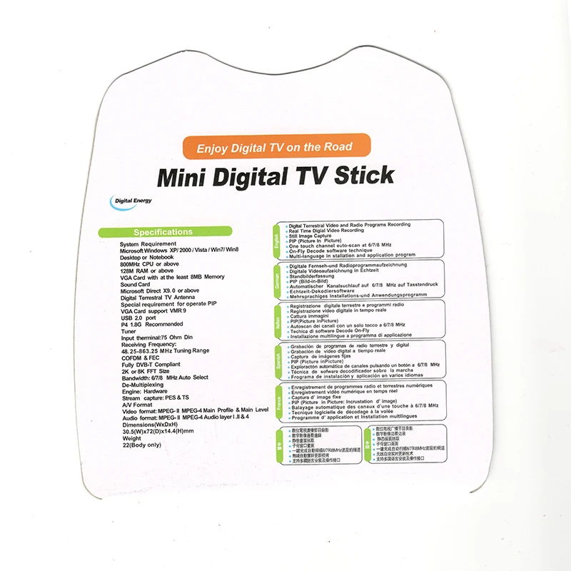 Цифровой USB 2,0 DVB-T FM SDR DAB HD ТВ тюнер вставляемый приемник RTL2832U FC0012 Поддержка Windows 2000/XP/Vista/WIN7