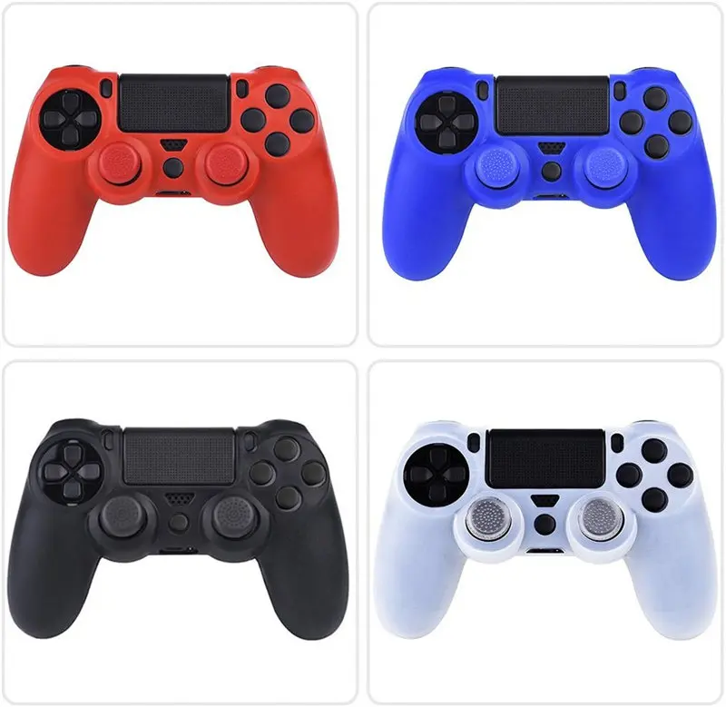 Yoteen Мягкая силиконовая кожа для sony PS4 резиновый чехол Dualshock 4 игровой контроллер Крышка Thumbstick Caps