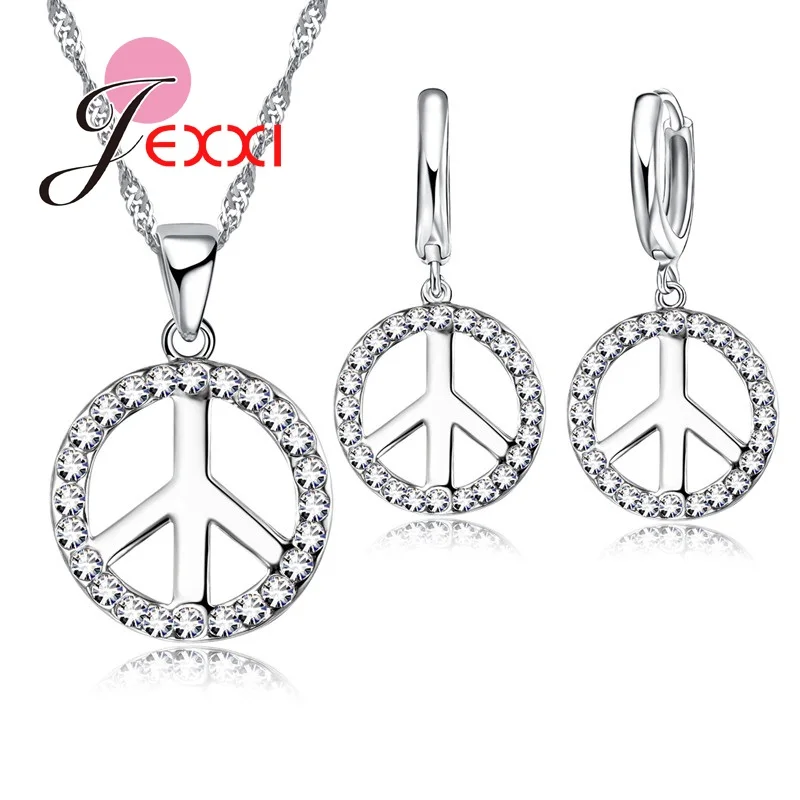 New Top Sale Round Shaped Speace Plane Earrings Neckalce Jewelry Set Crystal Bridal Accessories Wedding Sets | Украшения и