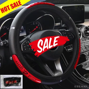 

DERMAY Car Steering Wheel Covers Faux Leather Reflective China Dragon Design Elastic 38CM/15'' Anti-catch Holder Protector