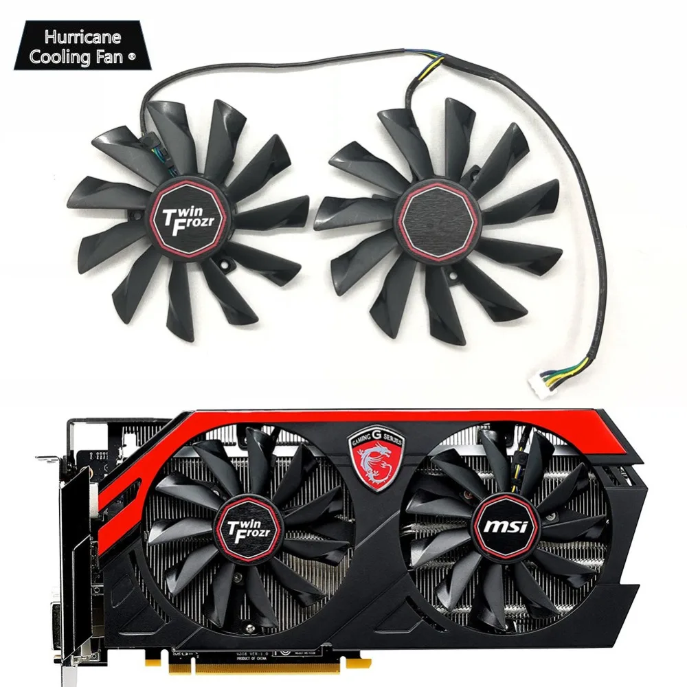 Comprar Nuevo PLD10010S12HH 95mm 4Pin tarjeta gráfica ventilador de refrigeración para MSI GTX 780Ti 780 760 750Ti R9 290X 290 280X 280 270X de refrigerador