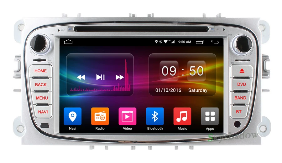 Discount C500 4G SIM LTE Android 6.0 2GB RAM Car DVD Player bluetooth RDS Radio GPS wifi For FORD Mondeo S-MAX Connect FOCUS 2 2008-2011 2