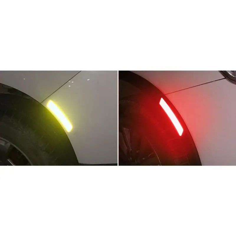 4PCS Reflecting Tape Car Reflective Strips Safety Warning Strip Tape Car Bumper Safe Reflector Stickers