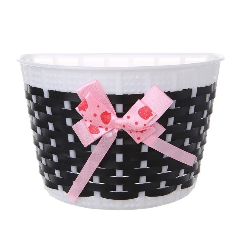 Flash Deal Bicycle Scooter Basket Children Bike Plastic Knitted Bow Knot Front Handmade Bag 10