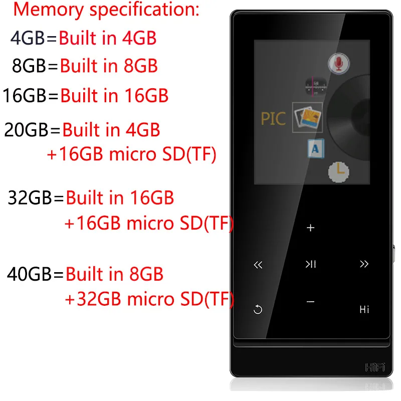 Высокое Качество сенсорный ключ Bluetooth MP3 плеер 8 Гб спортивный металлический mp3